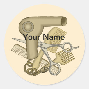 Beautician beige round sticker