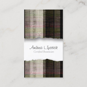 Beautician Business Card Butterfly Stripes