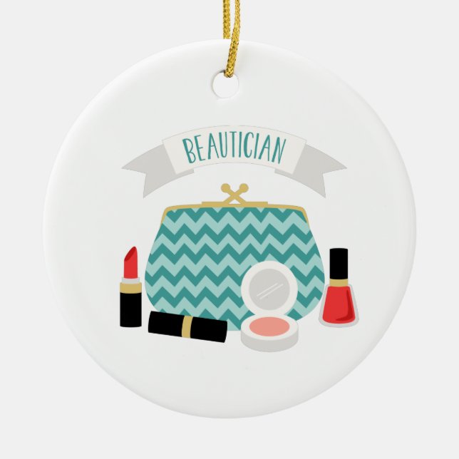Beautician Ceramic Ornament (Front)