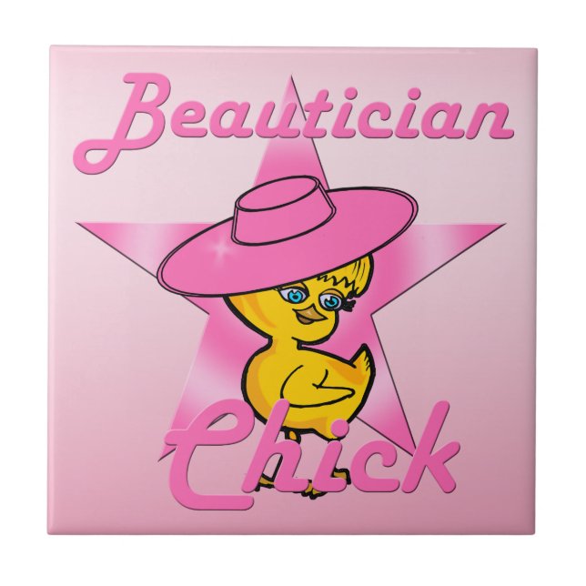 Beautician Chick #8 Ceramic Tile (Front)