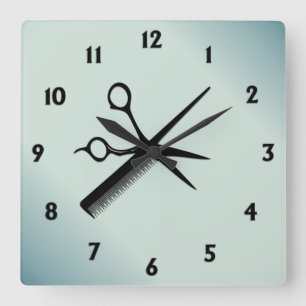 Beautician Design Green Square Wall Clock