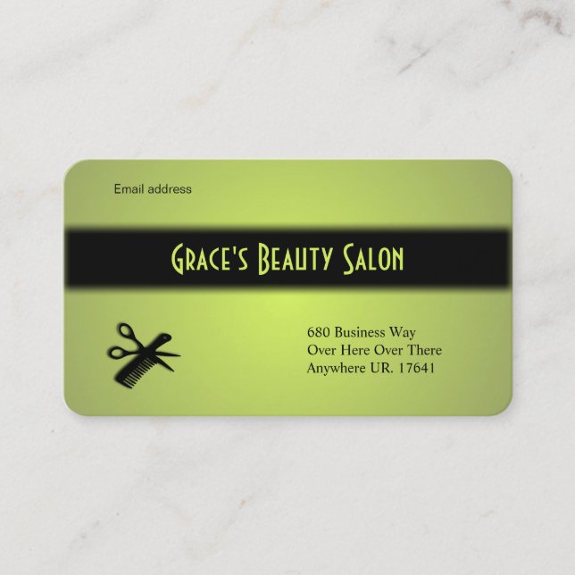 Beautician Design Lemon Lime Business Card (Front)
