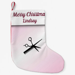 Beautician Design Pink Small Christmas Stocking