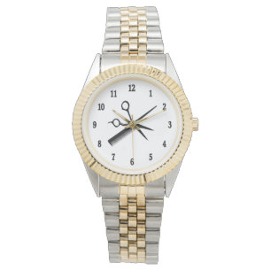 Beautician Design White with Black Numbers Watch