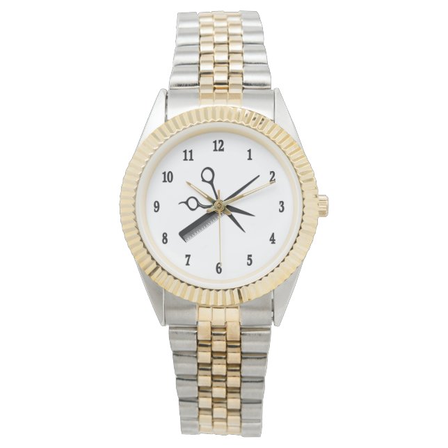 Beautician Design White with Black Numbers Watch (Front)