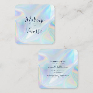Beautician Makeup by Holographic Professional Square Business Card