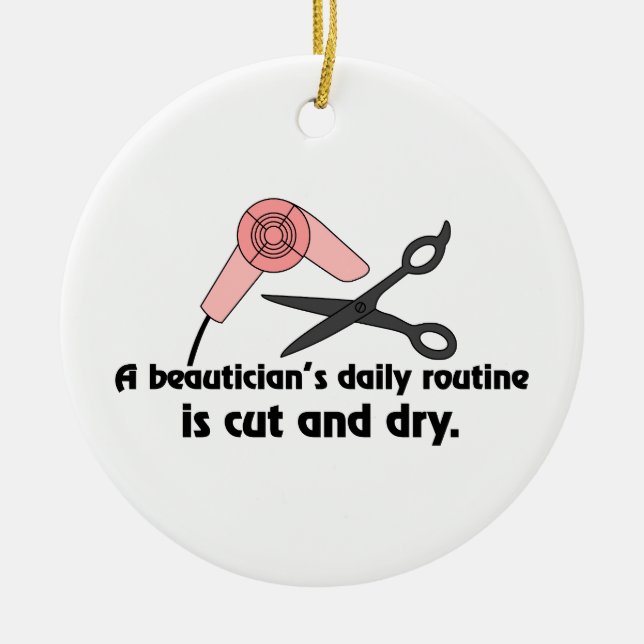 Beauticians Routine Ceramic Tree Decoration (Front)