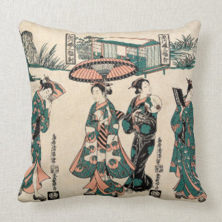 Beauties from Fukagawa. Triptych Cushion