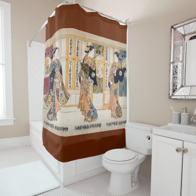 Beauties of the three capitals triptych shower curtain (In Situ)