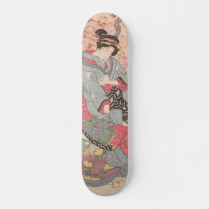 Beauties under Cherry Blossoms Vintage Ukiyo-e Skateboard