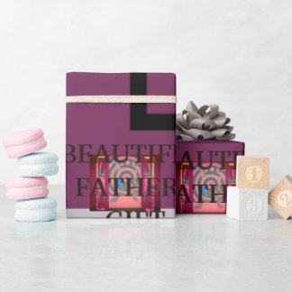 BEAUTIFL FATHER GIFT_LETTER _PUPLER_BLACK_GRAY_ WRAPPING PAPER