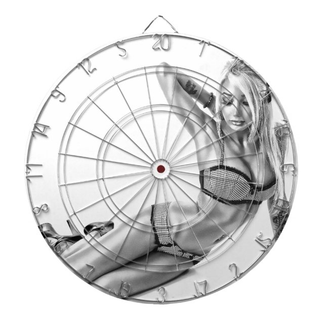 Beautiflul tattooed Suicidegirl Dartboard (Front)