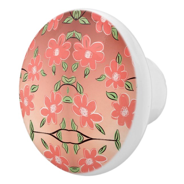 Beautifu Flowered Cabinet pull (Right)