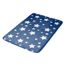 Beautifuf blue bathroom mat with stars