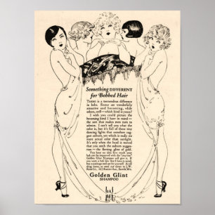 Beautiful 1920's Shampoo Ad Poster