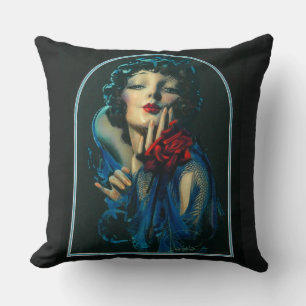 beautiful 1920s woman cushion