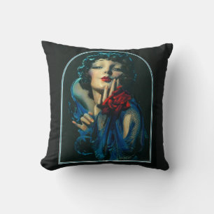 beautiful 1920s woman print cushion