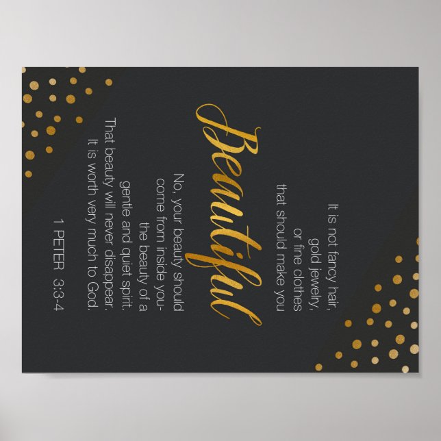 Beautiful, 1 Peter 3 Scripture Verse Poster (Front)