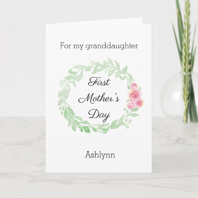 Beautiful 1st Mother's Day Granddaughter Card (Front)
