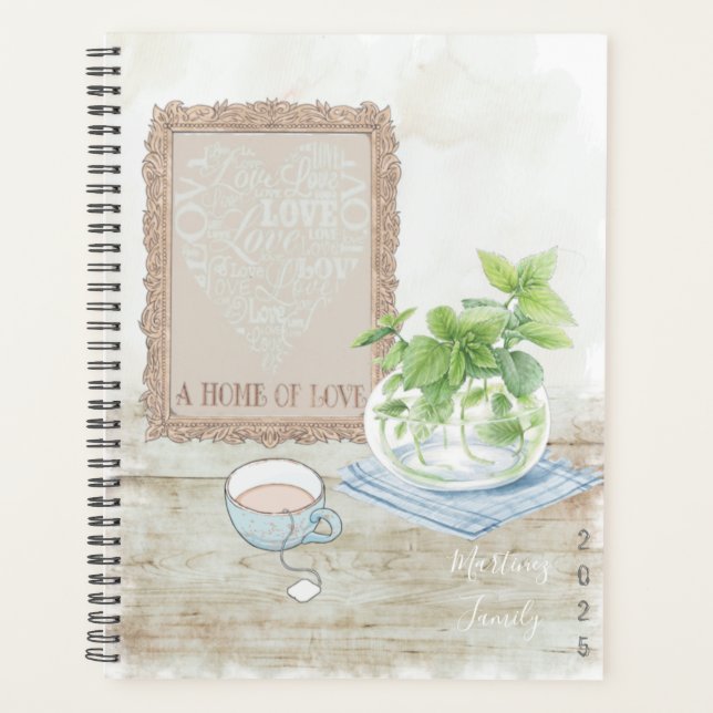 Beautiful 2025 Family Name Monogram Planner (Front)