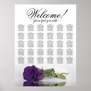 Beautiful 30 Table Royal Purple Rose Seating Chart