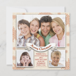 beautiful 3 photos merry Christmas photo card