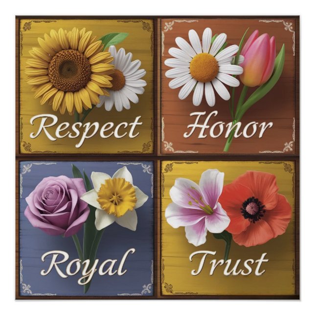 Beautiful 3D Wooden Signs with Uplifting Floral  (Front)