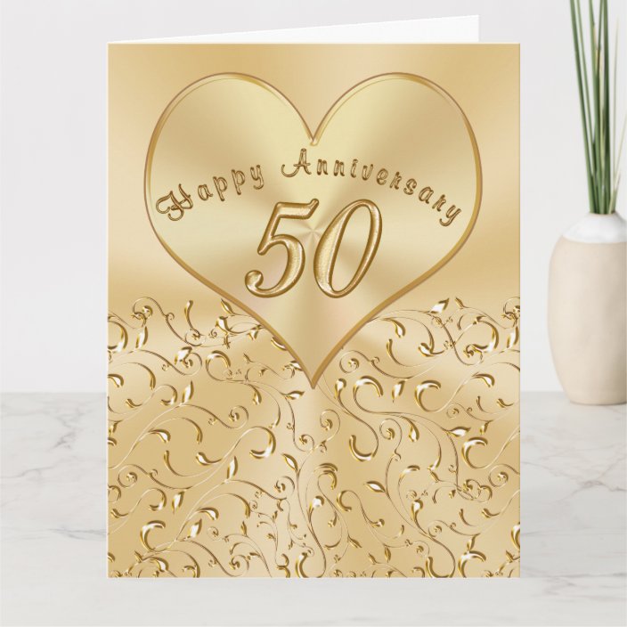 Beautiful 50th Wedding Anniversary Cards, 3 Sizes Card | Zazzle.com.au