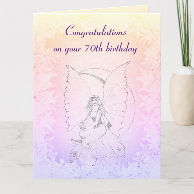 Beautiful 70th Birthday design Card (Front)
