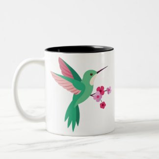Beautiful a hummingbird in mid-flightmug Two-Tone coffee mug