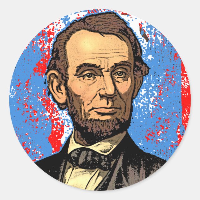 Beautiful Abraham Lincoln Portrait Classic Round Sticker (Front)