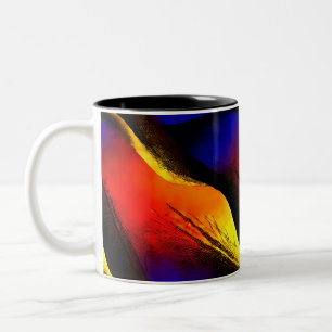 Beautiful Abstract Art on Dark Background Two-Tone Coffee Mug