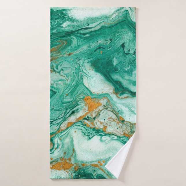 Beautiful abstract background. Golden and dark gre Bath Towel (Bath Towel)