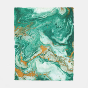 Beautiful abstract background. Golden and dark gre Fleece Blanket