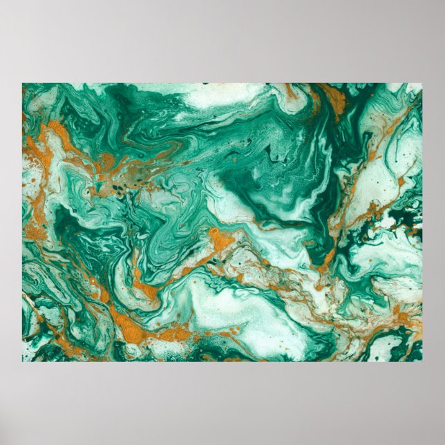 Beautiful abstract background. Golden and dark gre Poster (Front)