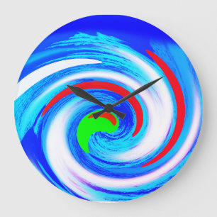 Beautiful abstract blue art large clock