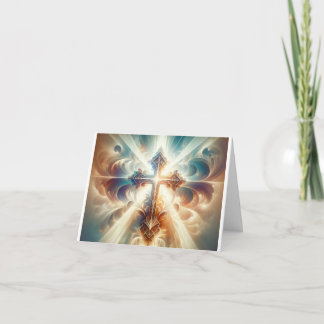 Beautiful Abstract Catholic Christian Cross Card