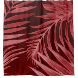 Beautiful abstract color pink and red flowers on b shower curtain