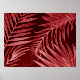 Beautiful abstract colour pink and red flowers on poster