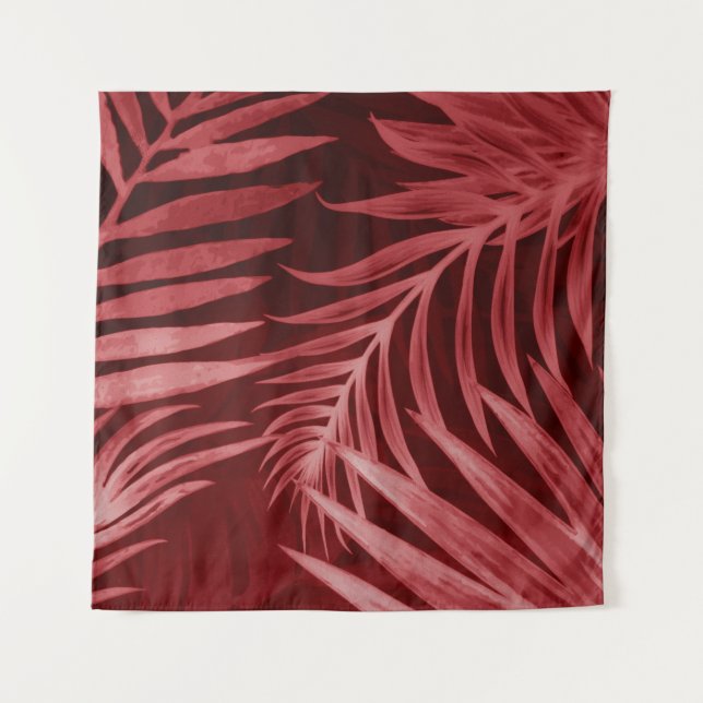 Beautiful abstract colour pink and red flowers on  tapestry (Front)