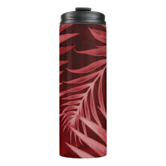 Beautiful abstract colour pink and red flowers on  thermal tumbler