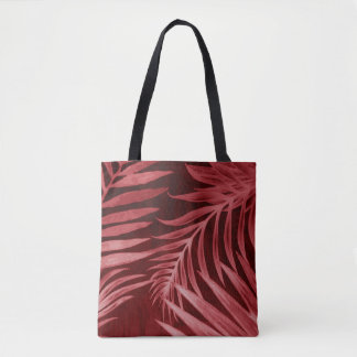 Beautiful abstract colour pink and red flowers on  tote bag