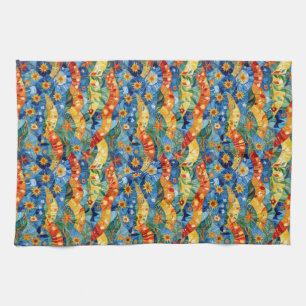 Beautiful abstract colourful design tea towel