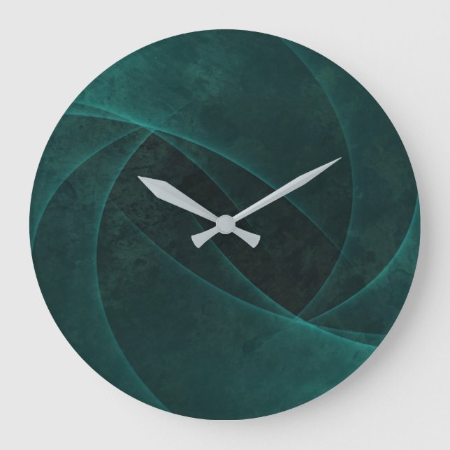 Beautiful Abstract Emerald Green  Large Clock (Front)