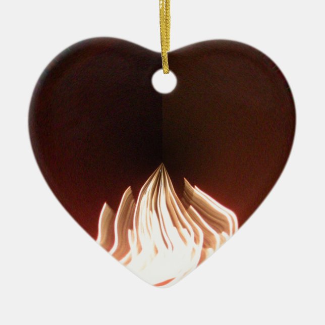 Beautiful Abstract Flame Art Print Ceramic Ornament (Front)