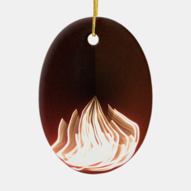 Beautiful Abstract Flame Art Print Ceramic Tree Decoration (Front)
