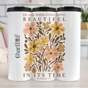 Beautiful Abstract Floral In Its Time Thermal Tumbler
