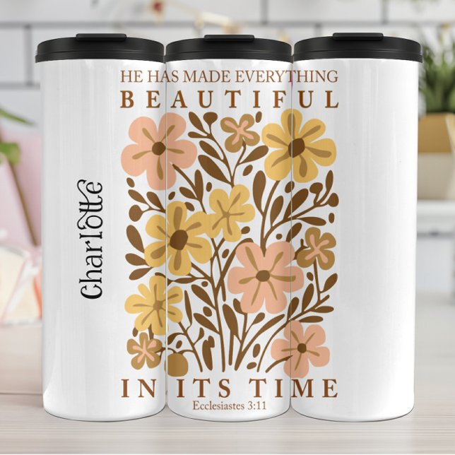 Beautiful Abstract Floral In Its Time Thermal Tumbler (Creator Uploaded)