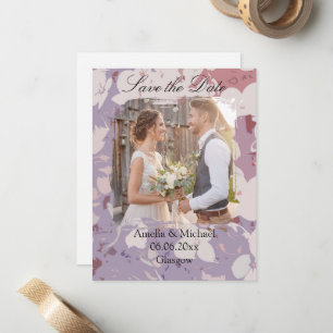 Beautiful Abstract Floral Save The Date Card