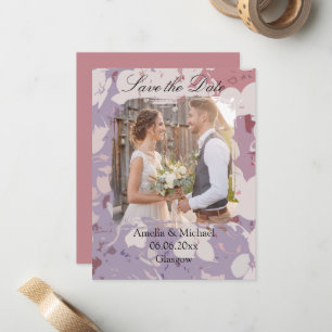 Beautiful Abstract Floral Save The Date Card